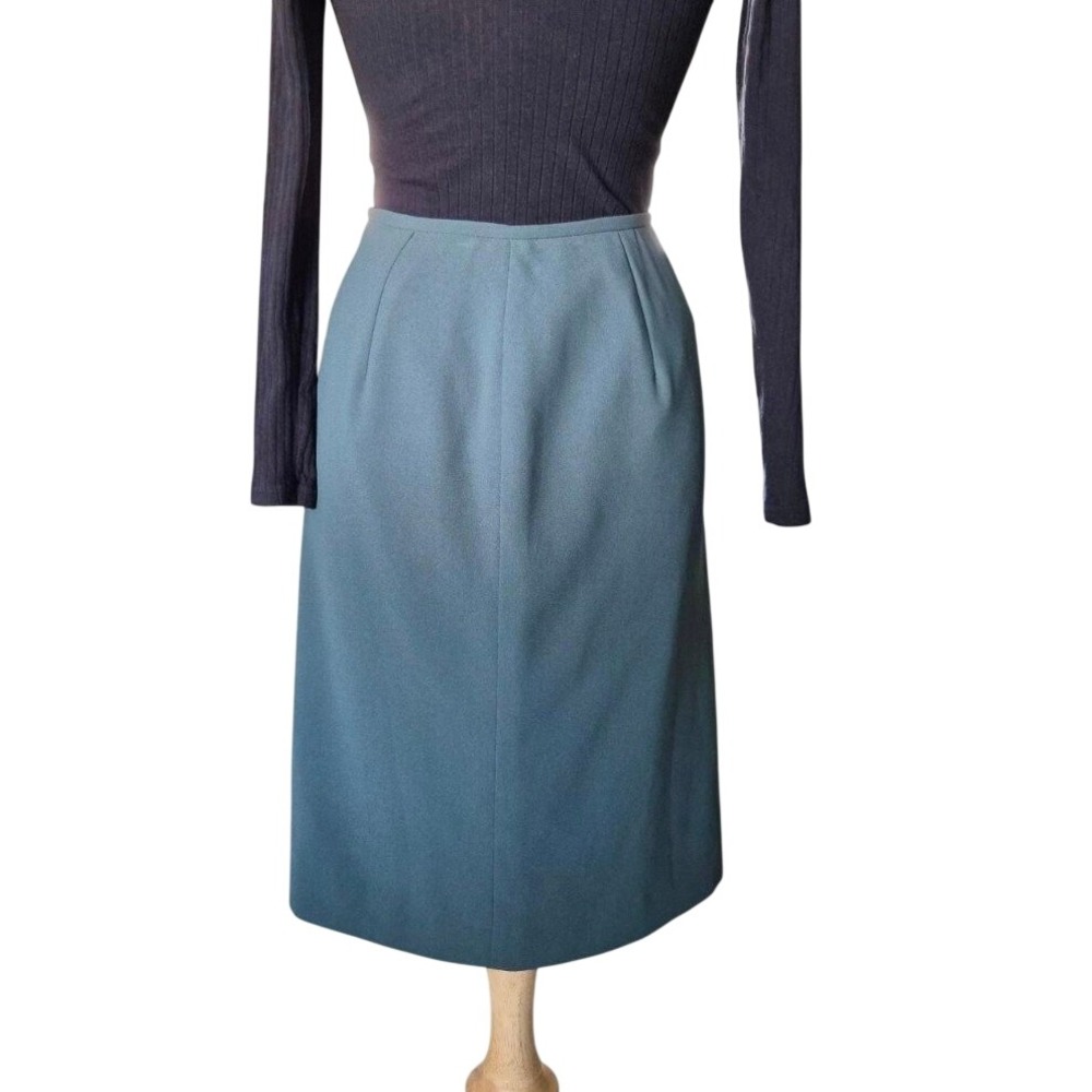 Jones Wear Womens Teal Green Pencil Skirt Vintage Midi Career Size 8